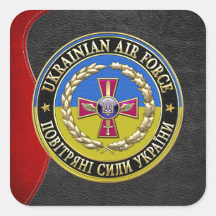 [500] Ukrainas Luft Force [Speciell Edition] Fyrkantigt Klistermärke