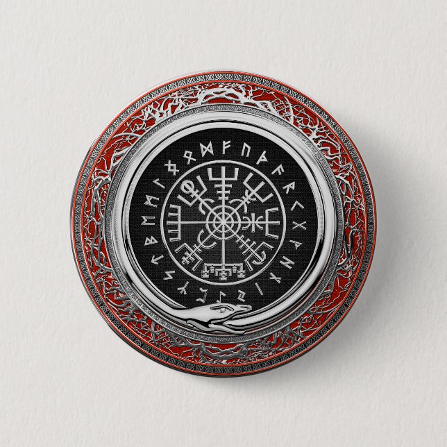 [500] Vegvisir - magisk Runic kompass för Viking Knapp (Framsida)