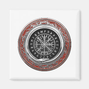 [500] Vegvisir - Viking Silver Magic Runic Compass Magnet