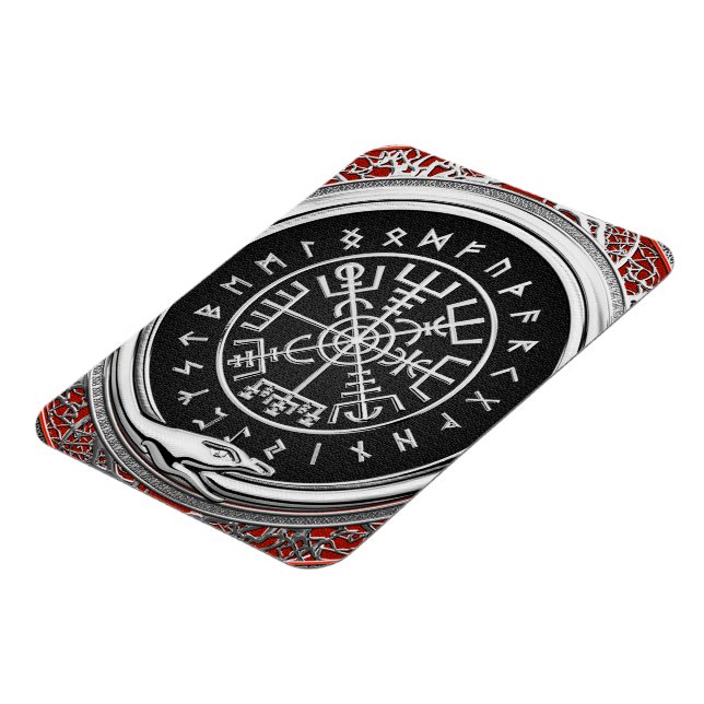 [500] Vegvisir - Viking Silver Magic Runic Compass Magnet (Vänstra Sidan)