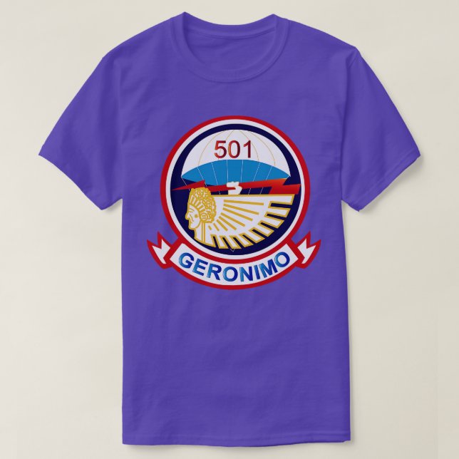 501 Fallskärm-infanteriregim med text T Shirt (Design framsida)