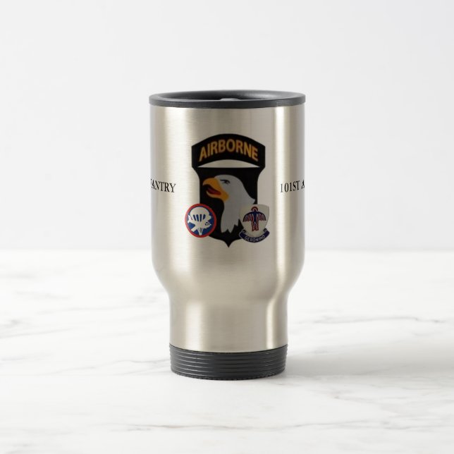 501ST 101ST LUFTBURNA TRAVEL MUG för INFANTERI Resemugg (Center)
