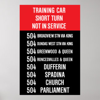 504 KUNG streetcar-valssignal - CLRV/ALRV Poster