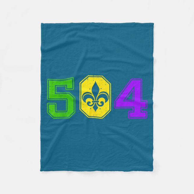504 Mardi Gras New Orleans Louisiana Carnival Men  Fleecefilt (Framsidan)
