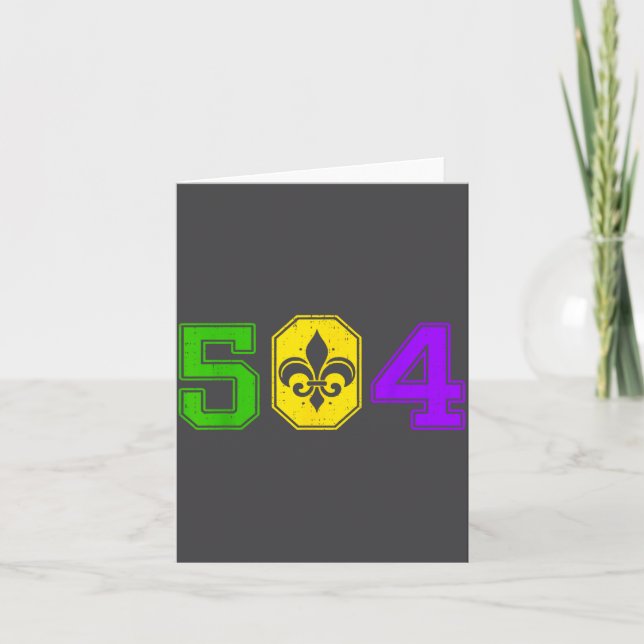 504 Mardi Gras New Orleans Louisiana Carnival Men  Kort (Framsida)