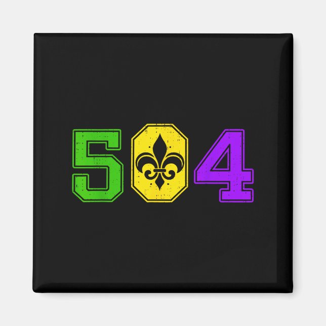 504 Mardi Gras New Orleans Louisiana Carnival Men  Magnet (Framsidan)