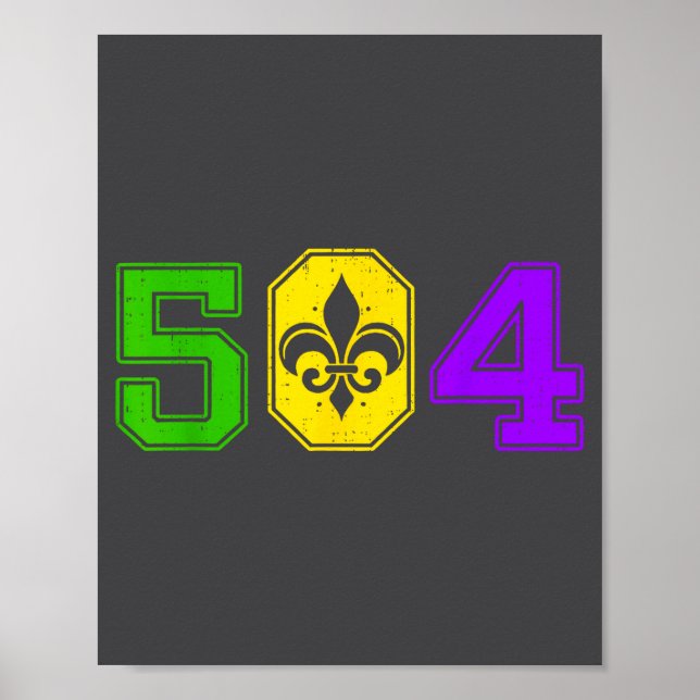 504 Mardi Gras New Orleans Louisiana Carnival Men  Poster (Framsidan)