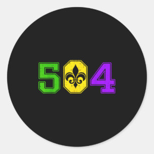 504 Mardi Gras New Orleans Louisiana Karneval Män Runt Klistermärke