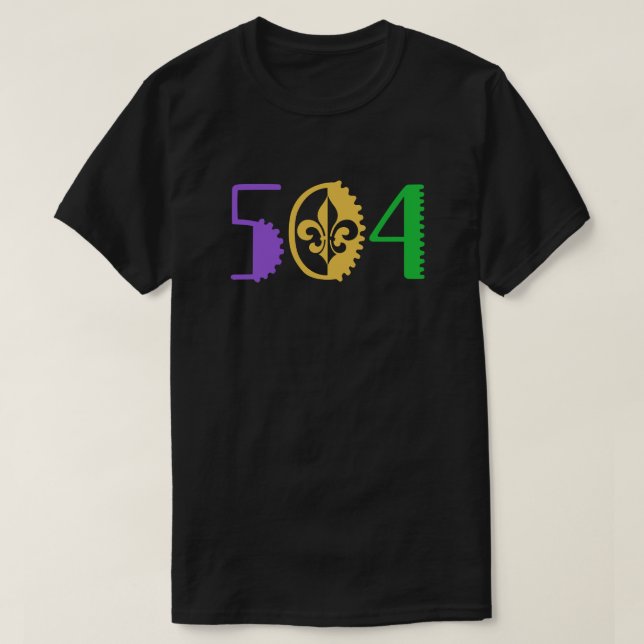 504 Mardi Gras New Orleans Louisiana La state T Shirt (Design framsida)