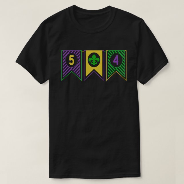 504 Mardi Gras New Orleans Louisiana La state T Shirt (Design framsida)