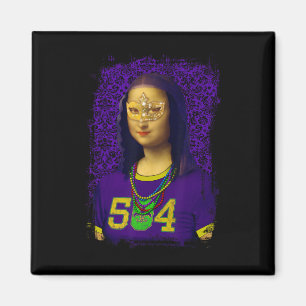 504 New Orleans Mardi Gras Mona Lisa Mashup Magnet