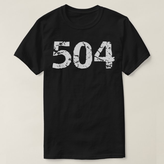 504 Områdeskod New Orleans Area Code Manar Louisia T Shirt (Design framsida)