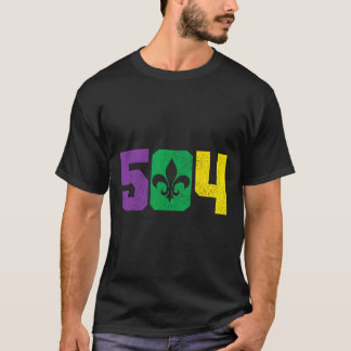 504 Områdeskod Pridet Nola New Orleans Louisiana M T Shirt