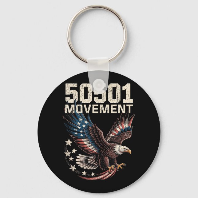 50501 amerikansk Flagga vid flygresa med stjärnor Nyckelring (Framsida)