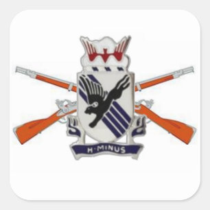 505TH INFANTRY DUI CROSSED RIFLES STICKERS FYRKANTIGT KLISTERMÄRKE