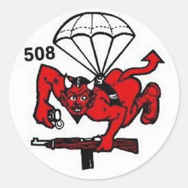 508th PIR Runt Klistermärke (Framsida)