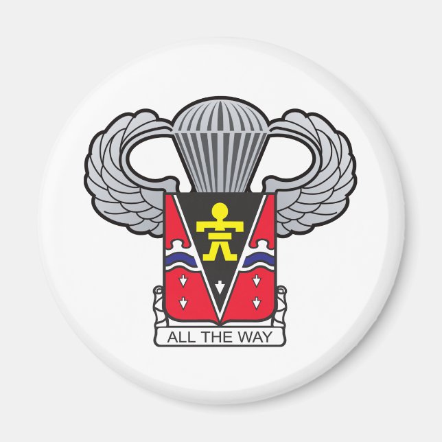 509th Airborne Vapensköld med Airborne Vingar Magnet (Framsidan)