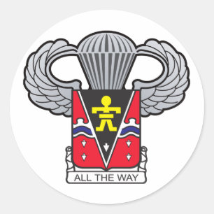 509th Airborne Vapensköld med Airborne Vingar Runt Klistermärke