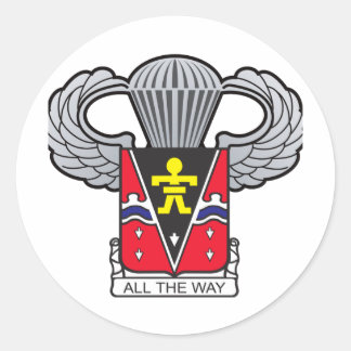 509th Airborne with Airborne Vingar 2 Runt Klistermärke