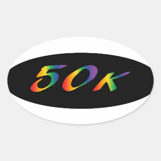 50 000 Ultra Marathon Ovalt Klistermärke