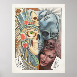 50/50 TATTOO ART repro Poster