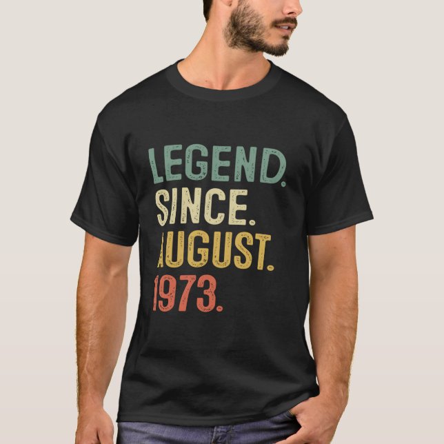 50 50Th Legend Since August 1973 T Shirt (Framsida)