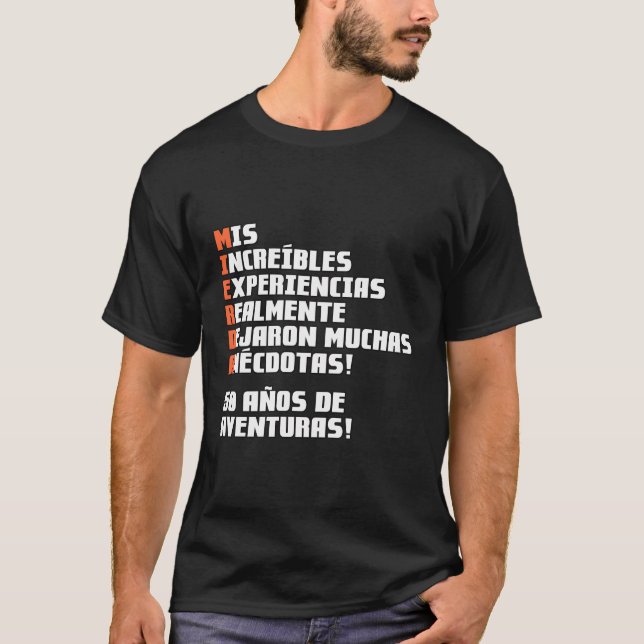 50 Aã±Os De Aventuras T Shirt (Framsida)