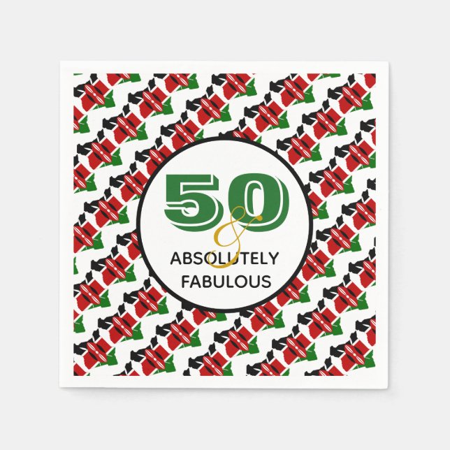 50 & Absolut Fabulous KENYA Firande Pappersservett (Framsidan)