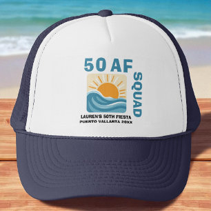 50 AF Crew Retro Sunset Beach Födelsedag Keps