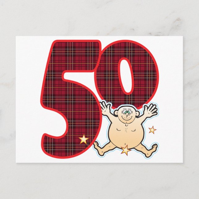 50 Åldersstjärna Man Vykort (Framsida)