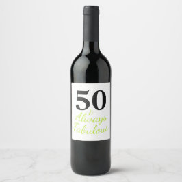 50 & Alltid Fantastisk Vinflaska Etikett