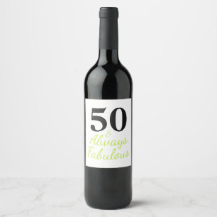 50 & Alltid Fantastisk Vinflaska Etikett