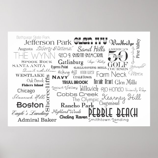 50 Amerika Poster Best Golf Kurser (Framsidan)