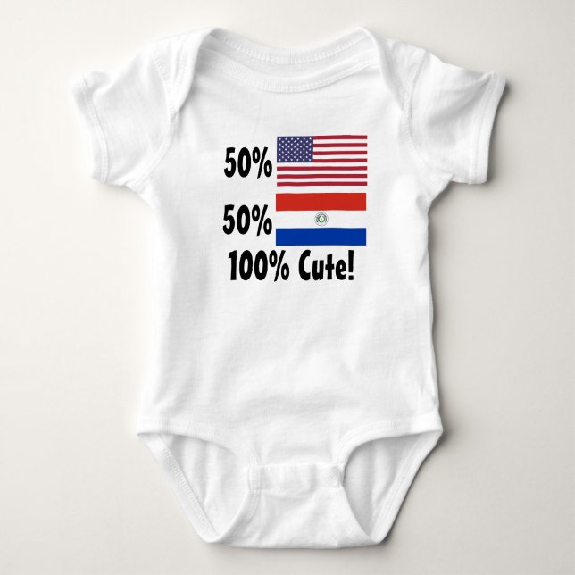 50% amerikan 50% gullig paraguayansk 100%! t-shirt (Framsida)