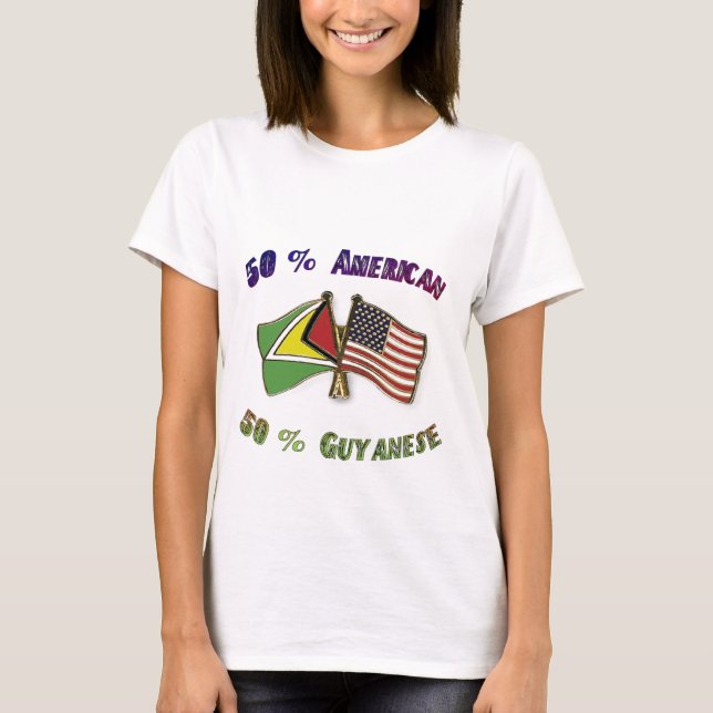 50% amerikan 50% Guyanese T-shirt (Framsida)