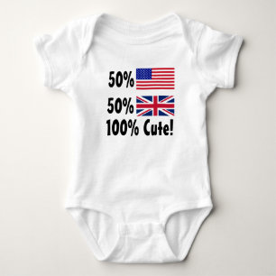 50 % amerikansk 50 % brittisk 100 % Cute T Shirt