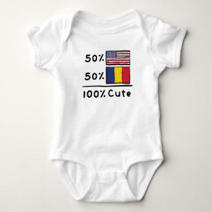 50 % amerikansk 50 % rumänsk 100 % Cute Rumänien T Shirt
