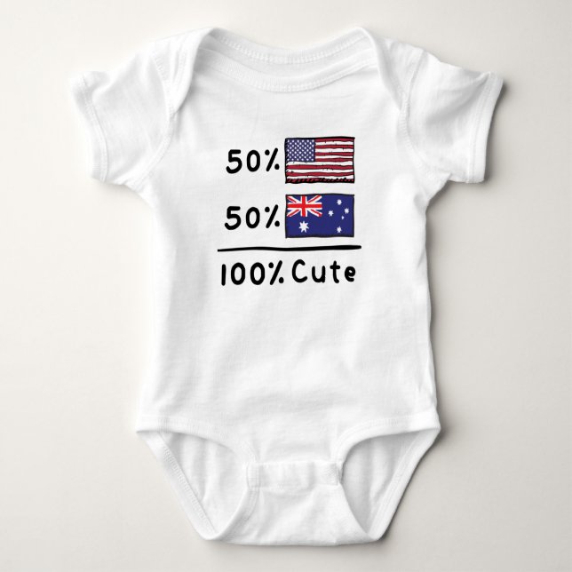50 % amerikanska 50 % australiska, 100 % australis t shirt (Framsida)