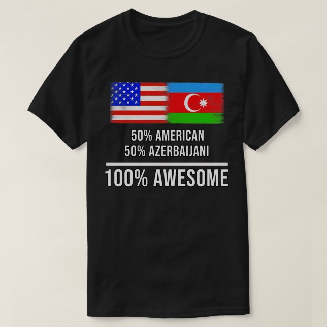 50 amerikanska 50 azerbajdzjanska 100 Fantastisk-g T Shirt (Design framsida)