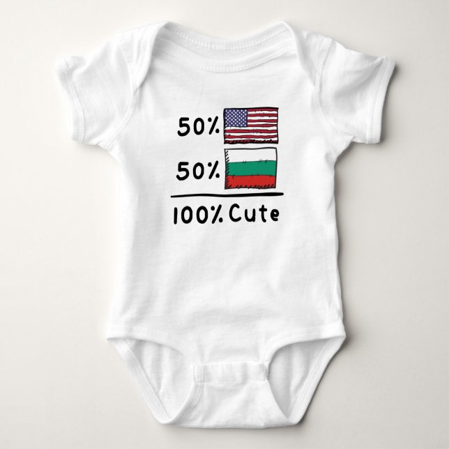 50 % amerikanska 50 % bulgariska 100 % Cute Bulgar T Shirt (Framsida)