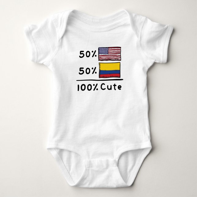 50 % amerikanska 50 % colombianska 100 % Cute Colo T Shirt (Framsida)