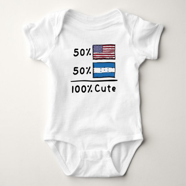 50 % amerikanska 50 % Honduran 100 % Cute Honduras T Shirt (Framsida)