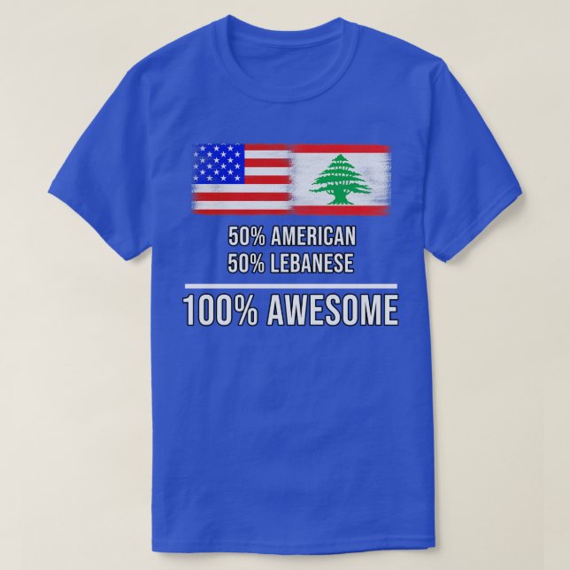 50 amerikanska 50 libanesiska 100 Fantastisk-gåvor T Shirt (Design framsida)