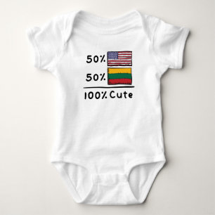 50 % amerikanska 50 % litauiska 100 % Cute Litauen T Shirt