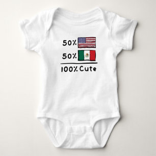 50 % amerikanska 50 % mexikanska 100 % Cute Mexiko T Shirt