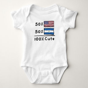 50 % amerikanska 50 % Nicaraguan 100 % Cute Nicara T Shirt