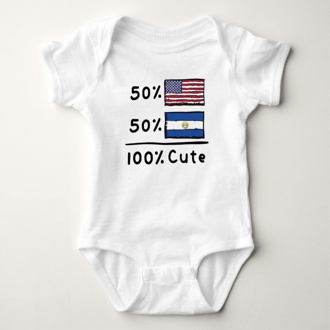50 % amerikanska 50 % saloranska 100 % Cute El Sal T Shirt (Framsida)