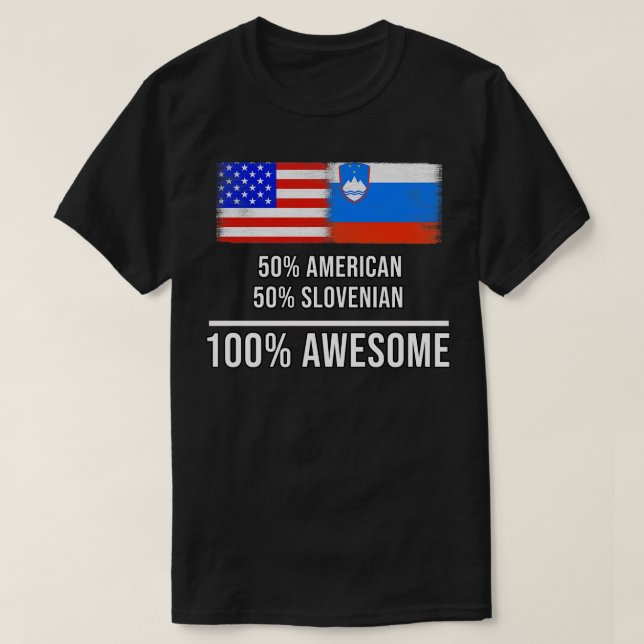 50 amerikanska 50 slovenska 100 Fantastisk-gåvor t Shirt (Design framsida)