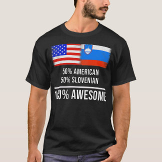 50 amerikanska 50 slovenska 100 Fantastisk-gåvor t Shirt