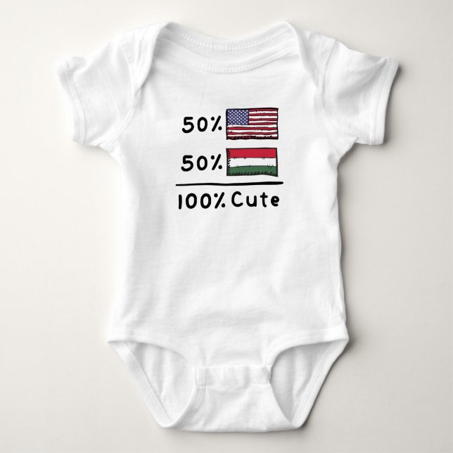 50 % amerikanska 50 % ungerska 100 % Cute Hungary  T Shirt (Framsida)